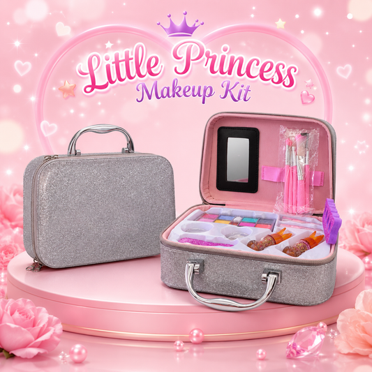 Girls Beauty Makeup Kit Playset with Mirror & Carry Case