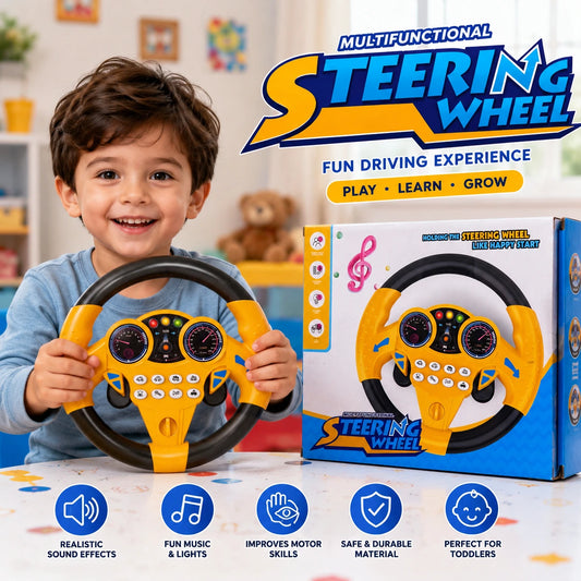 Interactive Multi-Functional Steering Wheel Toy with Lights & Sounds For Kids