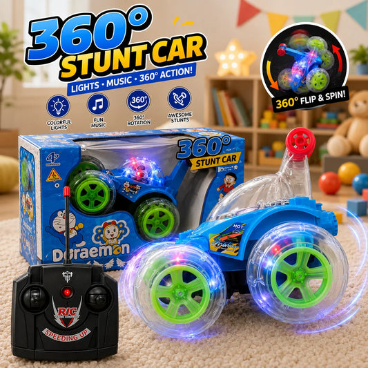 360° RC Stunt Car With LED Lights & Music For Kids