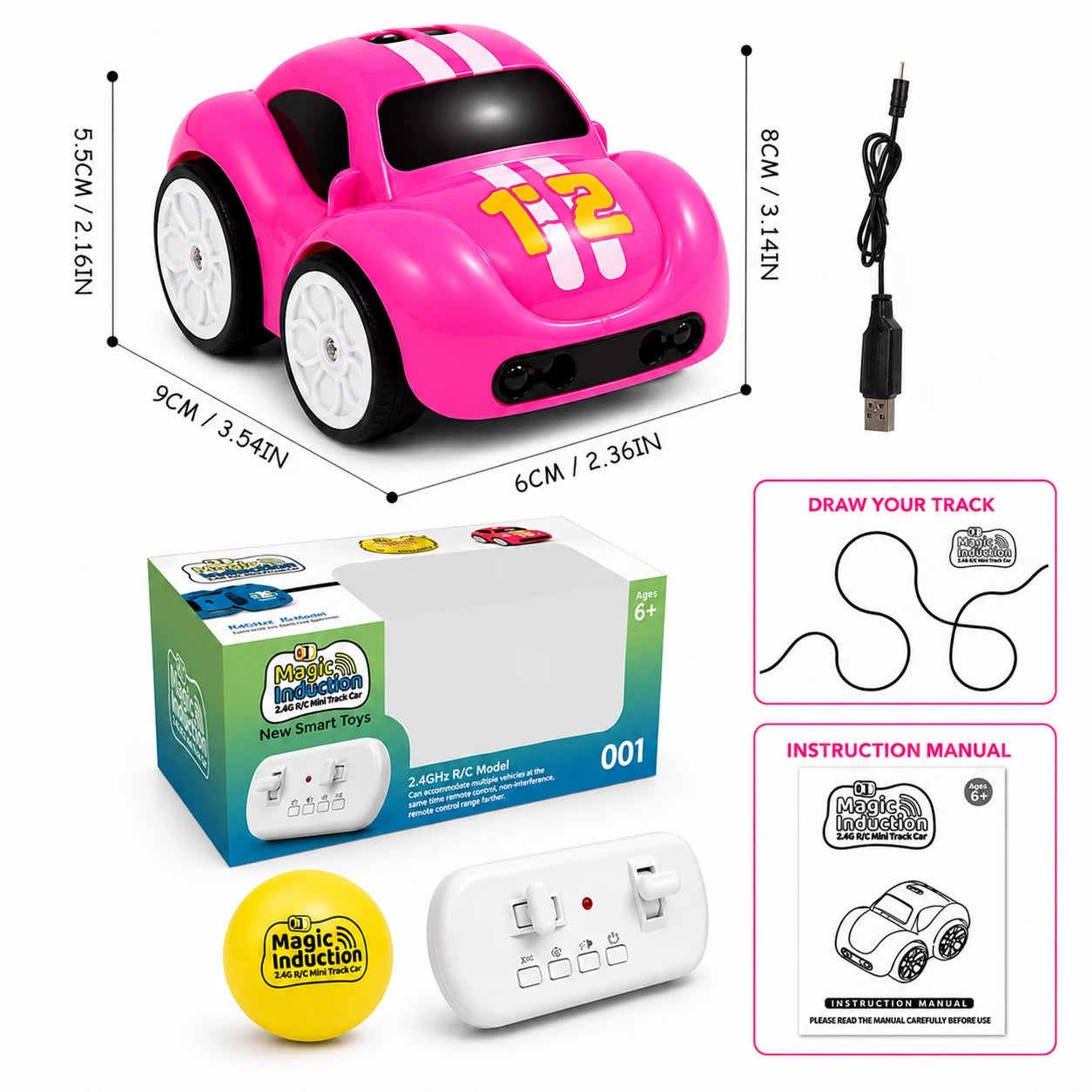 Magic Induction Mini RC Car – Smart Interactive Remote Control Toy