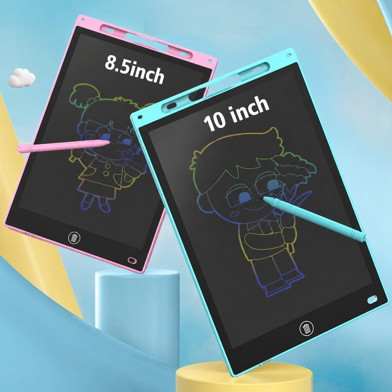 LCD Writing Tablet for Kids – Multicolor Screen, Erasable Drawing Board