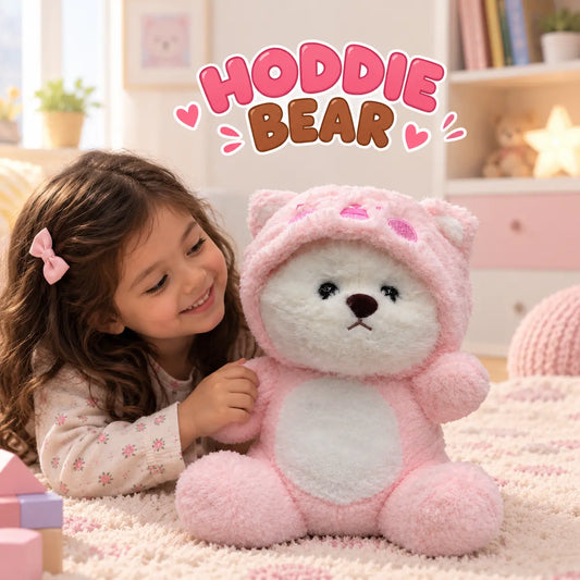 Cute Teddy Bear Plush Toy for Kids – Soft Furry Teddy Bear with Adorable Hoodie