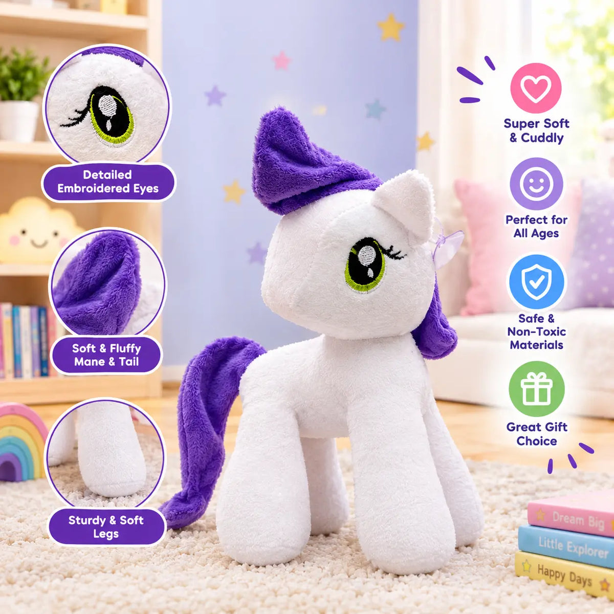 Unicorn Plush Toy – Soft Cuddly Stuffed Animal for Kids