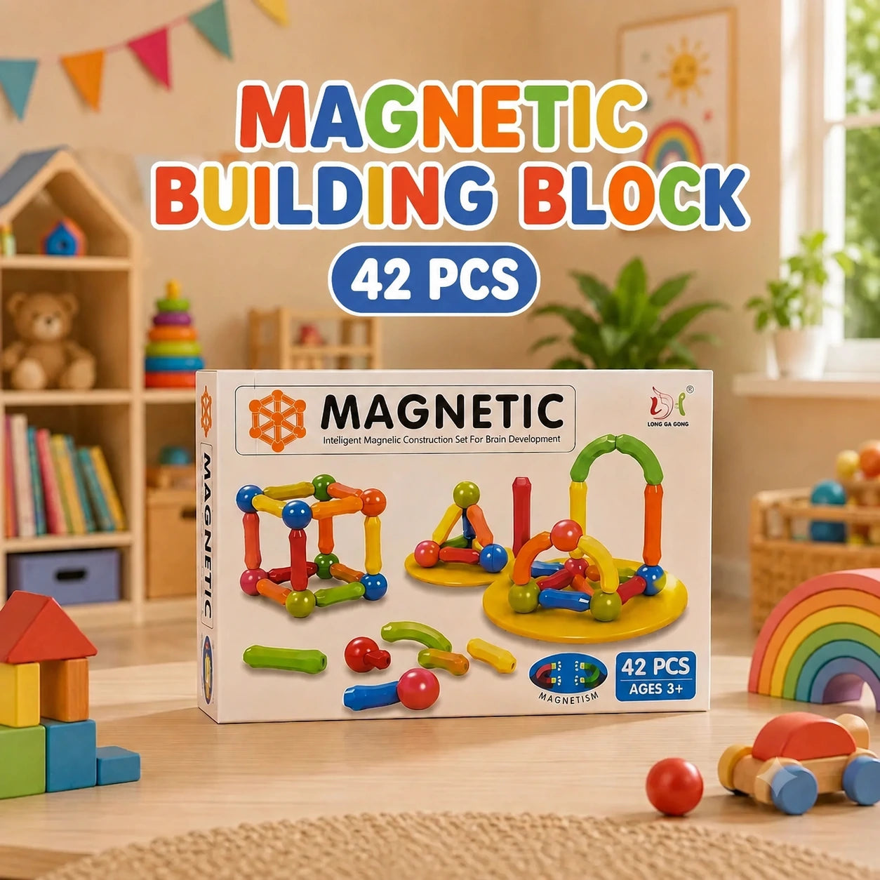 Magnetic Building Blocks Set – Creative STEM Construction Toy for Kids