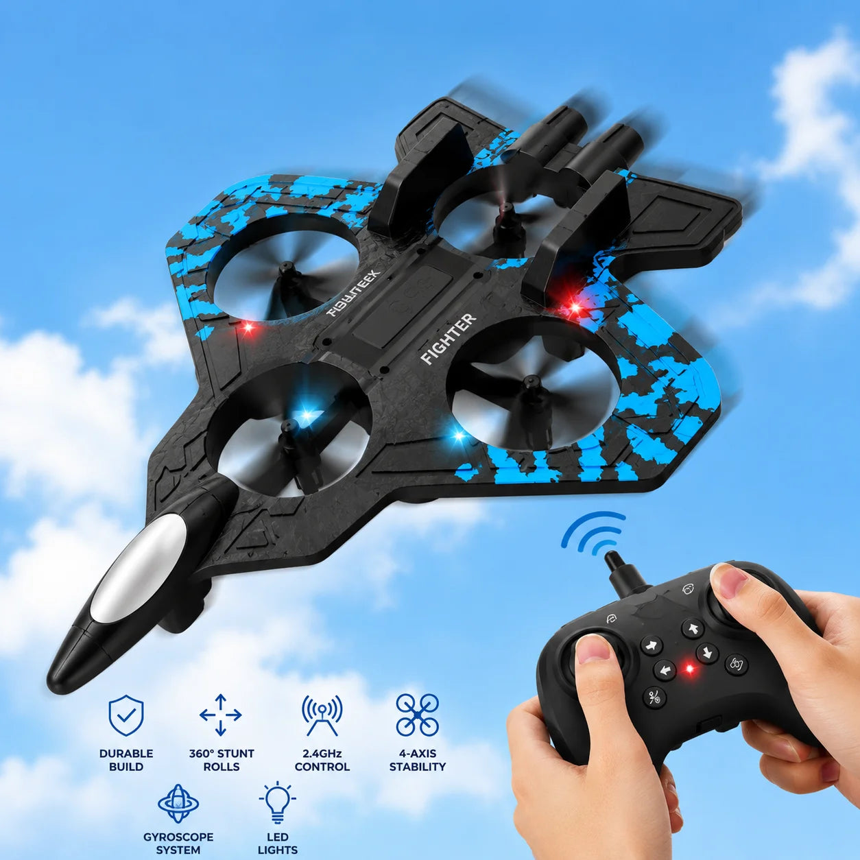 RC Combat Aircraft Drone – Remote Control Flying Jet Toy for Kids