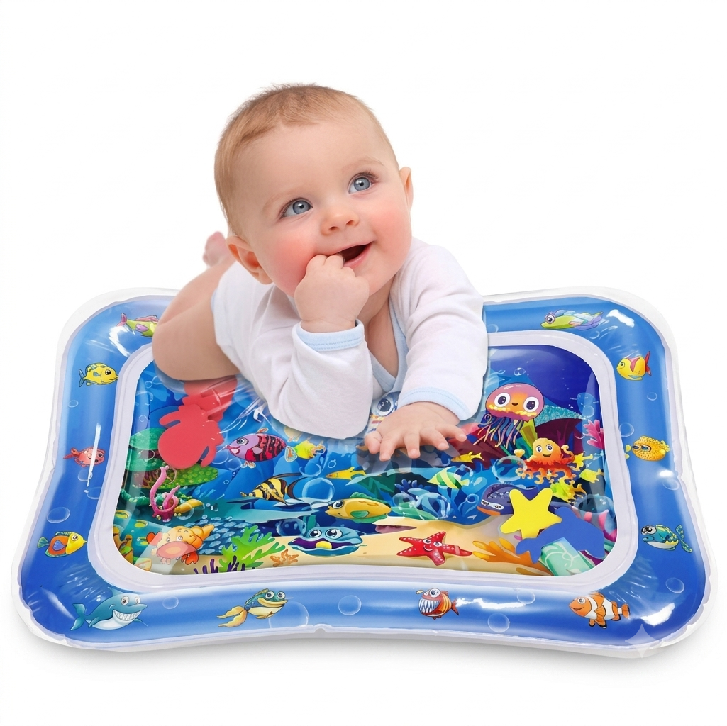Baby Inflatable Water Mat - Tummy Time Sensory Toy for Infants & Newborns