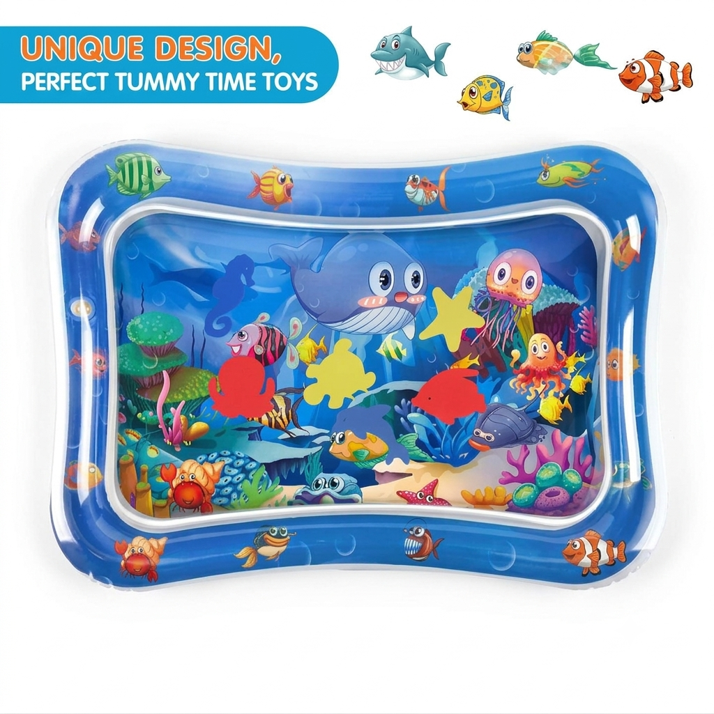 Baby Inflatable Water Mat - Tummy Time Sensory Toy for Infants & Newborns