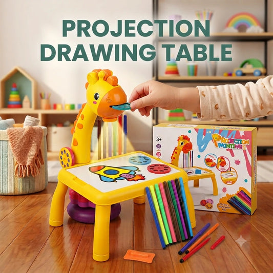 Kids Projector Drawing Table with Music & Watercolor Pens