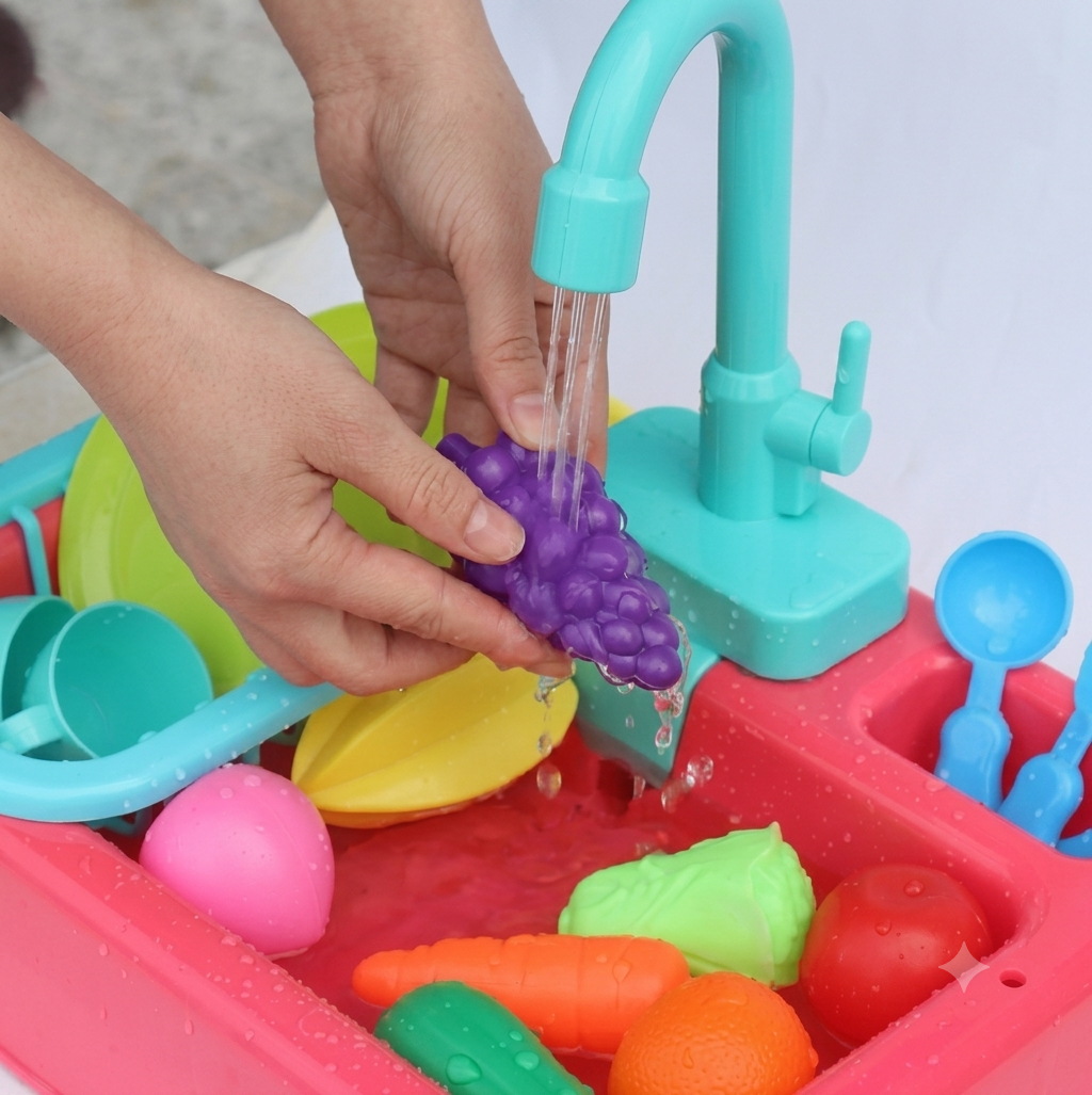 Kitchen DishWasher Sink Playset With Water Tap