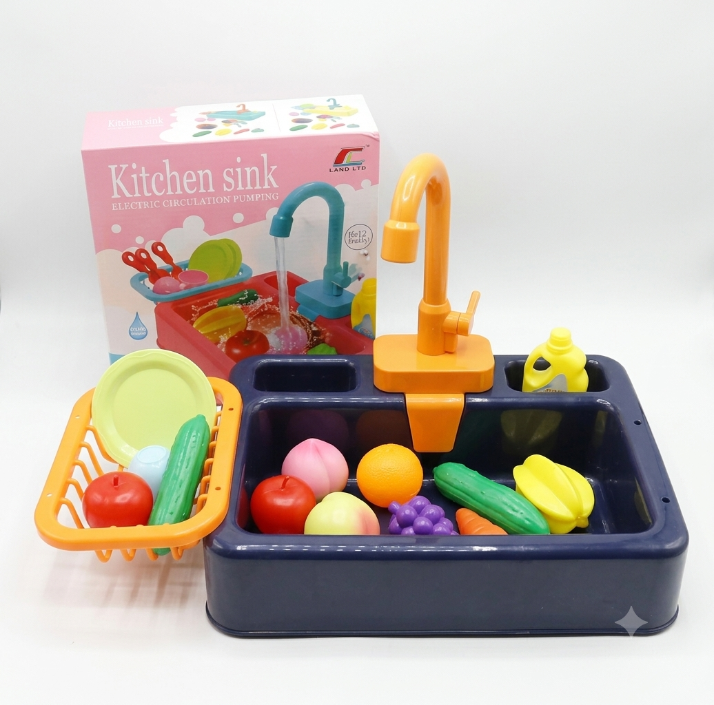 Kitchen DishWasher Sink Playset With Water Tap