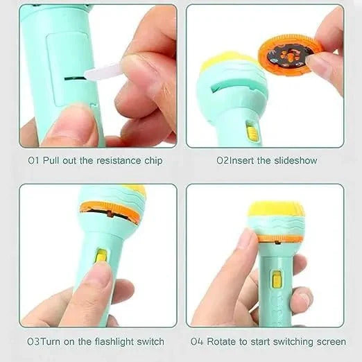 Mini Story Projector Flashlight For Kids – 3 Reels 24 Images Bedtime Storytelling Toy