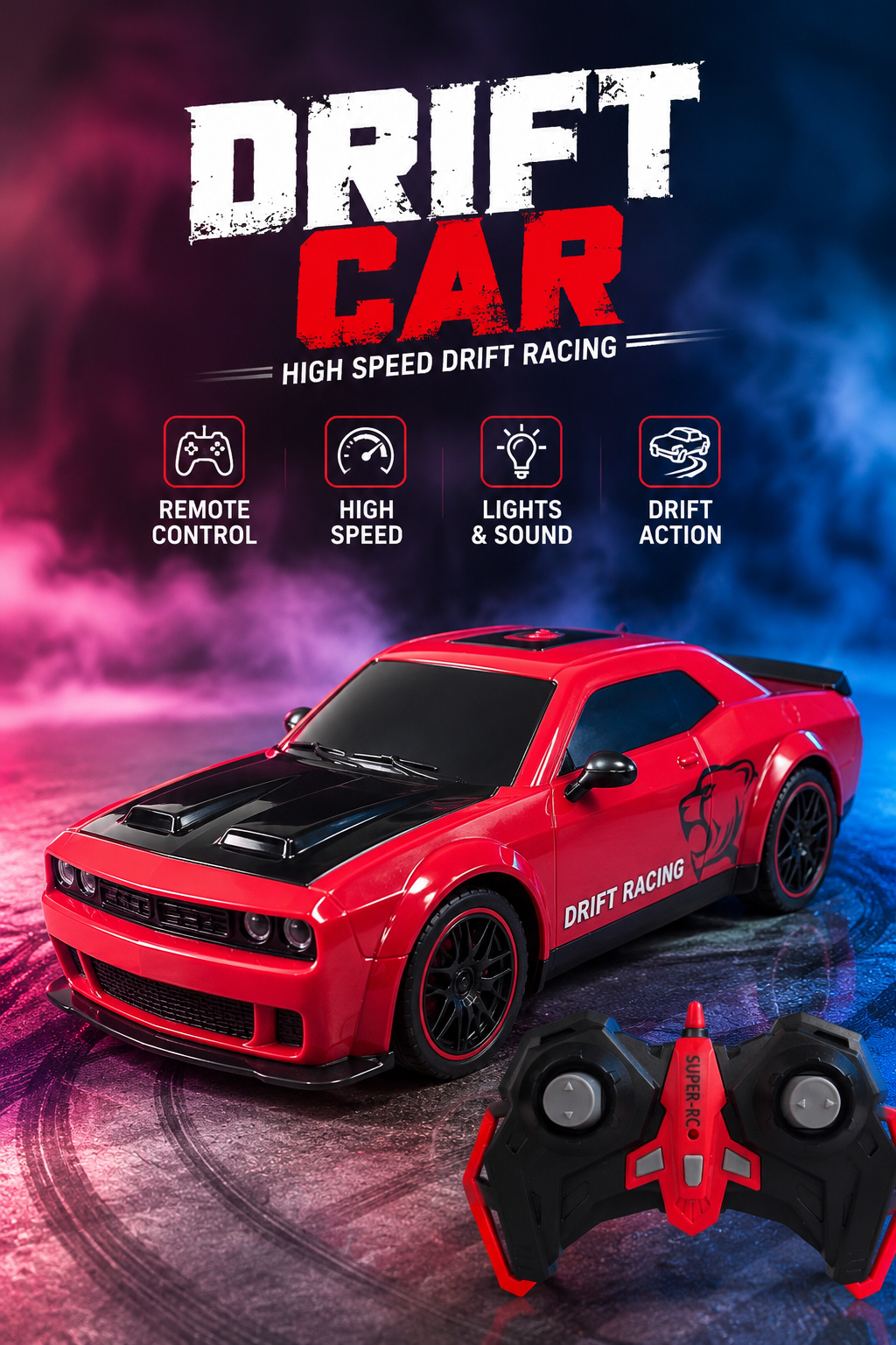 Mustang Remote Control Drift Car For Kids