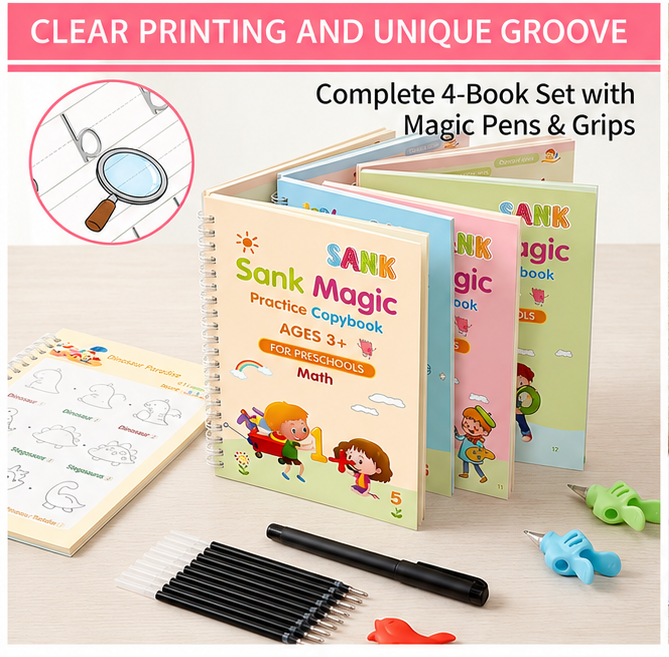 Magic Practice Sank Book For Kids(Pack Of 4)