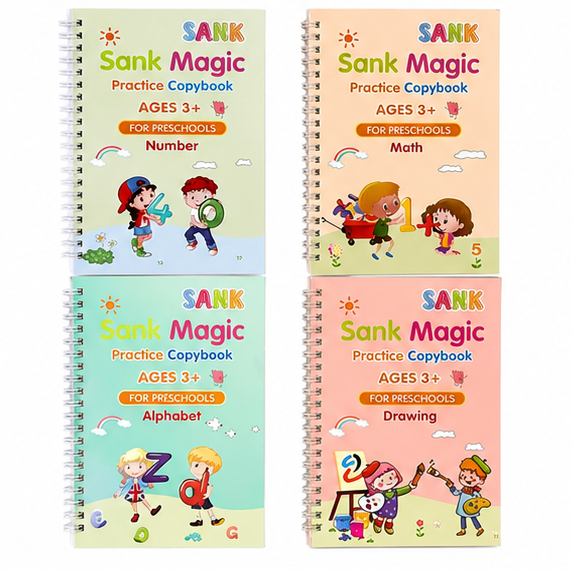 Magic Practice Sank Book For Kids(Pack Of 4)